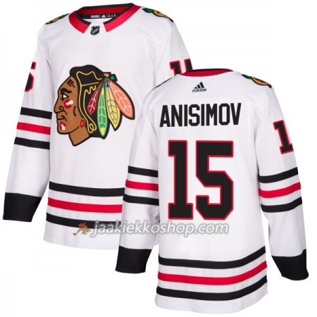 Miehille NHL Chicago Blackhawks Pelipaita Artem Anisimov 15 Adidas 2017-2018 Valkoinen Authentic